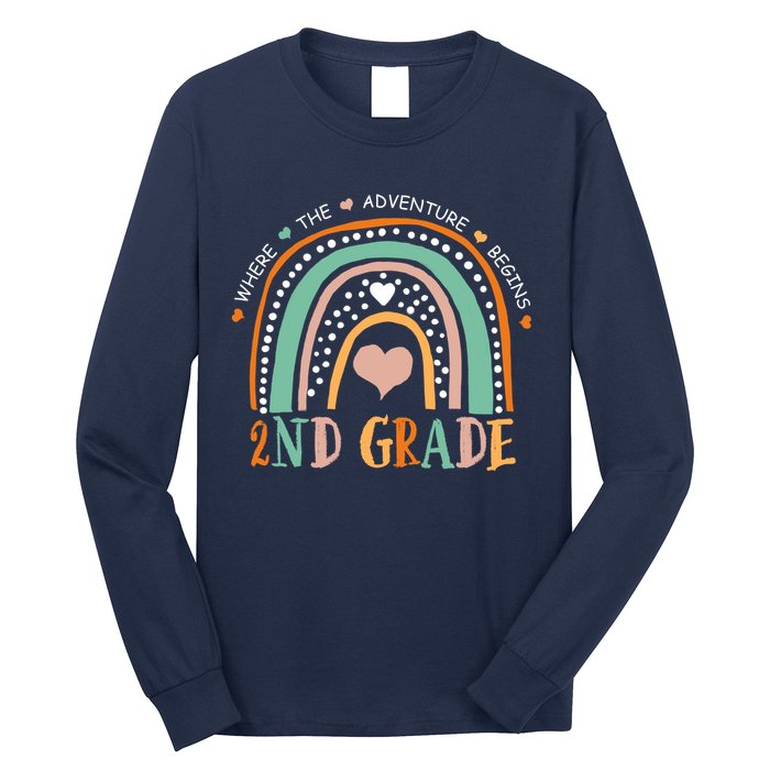Where The Adventure Begins 2nd Grade Long Sleeve Shirt