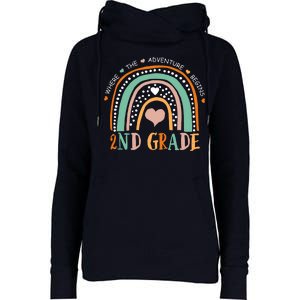 Where The Adventure Begins 2nd Grade Womens Funnel Neck Pullover Hood