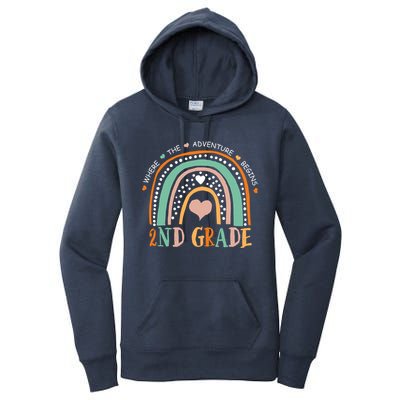 Where The Adventure Begins 2nd Grade Women's Pullover Hoodie