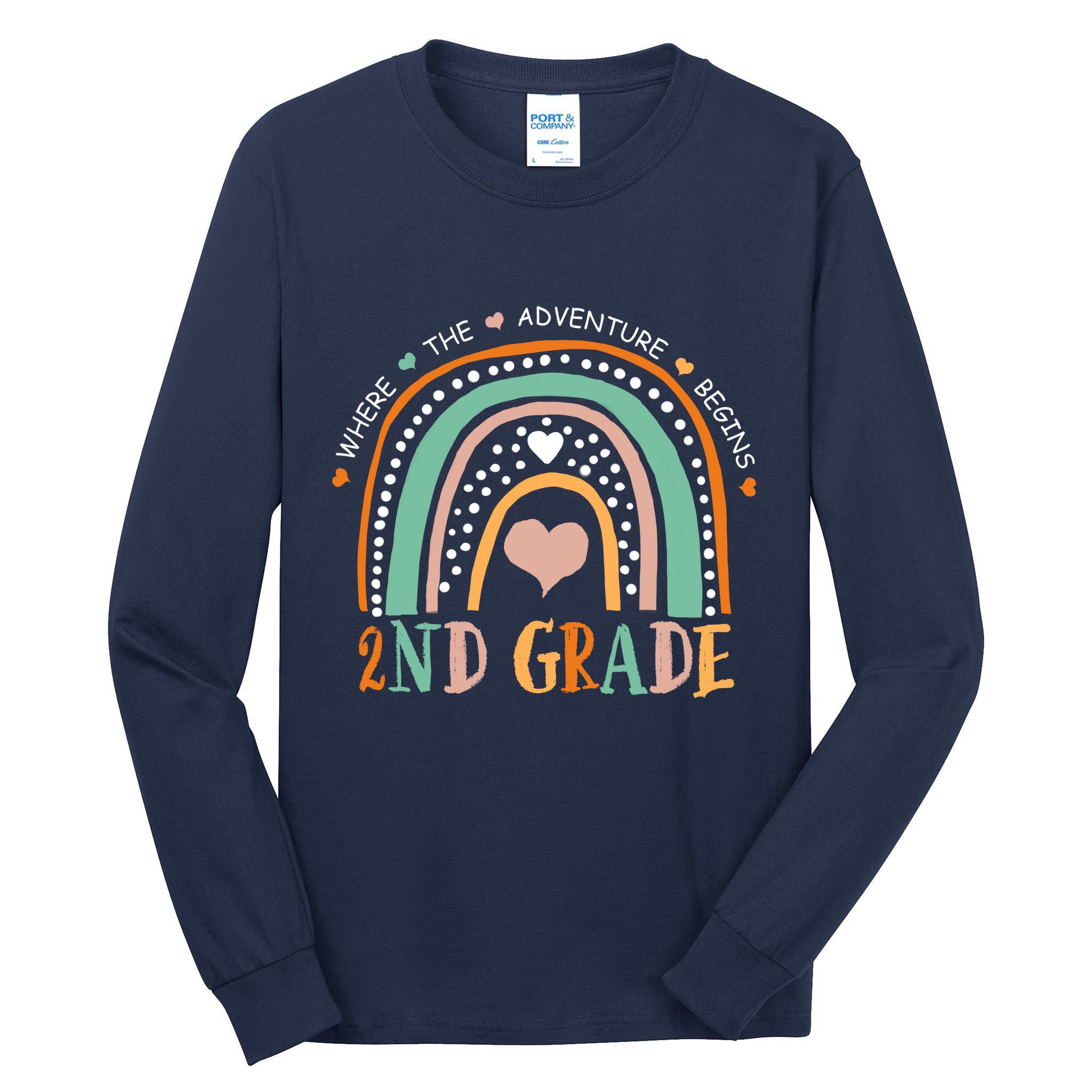 Where The Adventure Begins 2nd Grade Tall Long Sleeve T-Shirt