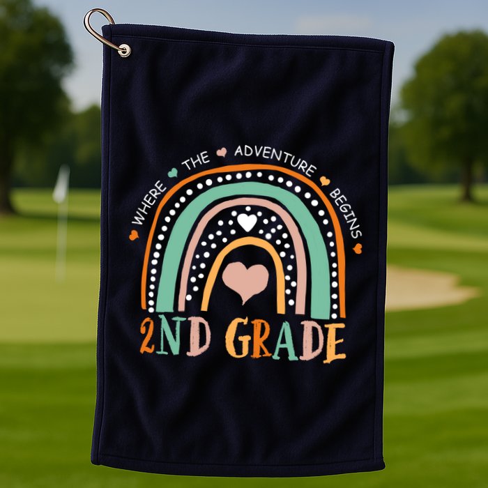 Where The Adventure Begins 2nd Grade Golf Towel