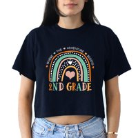 Where The Adventure Begins 2nd Grade Women's Crop Top Tee
