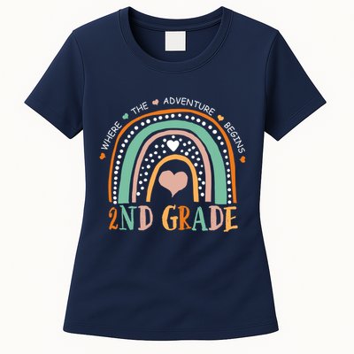 Where The Adventure Begins 2nd Grade Womens T-Shirt