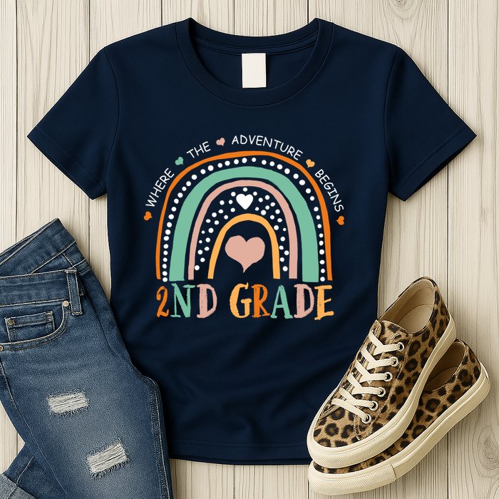 Where The Adventure Begins 2nd Grade Womens T-Shirt