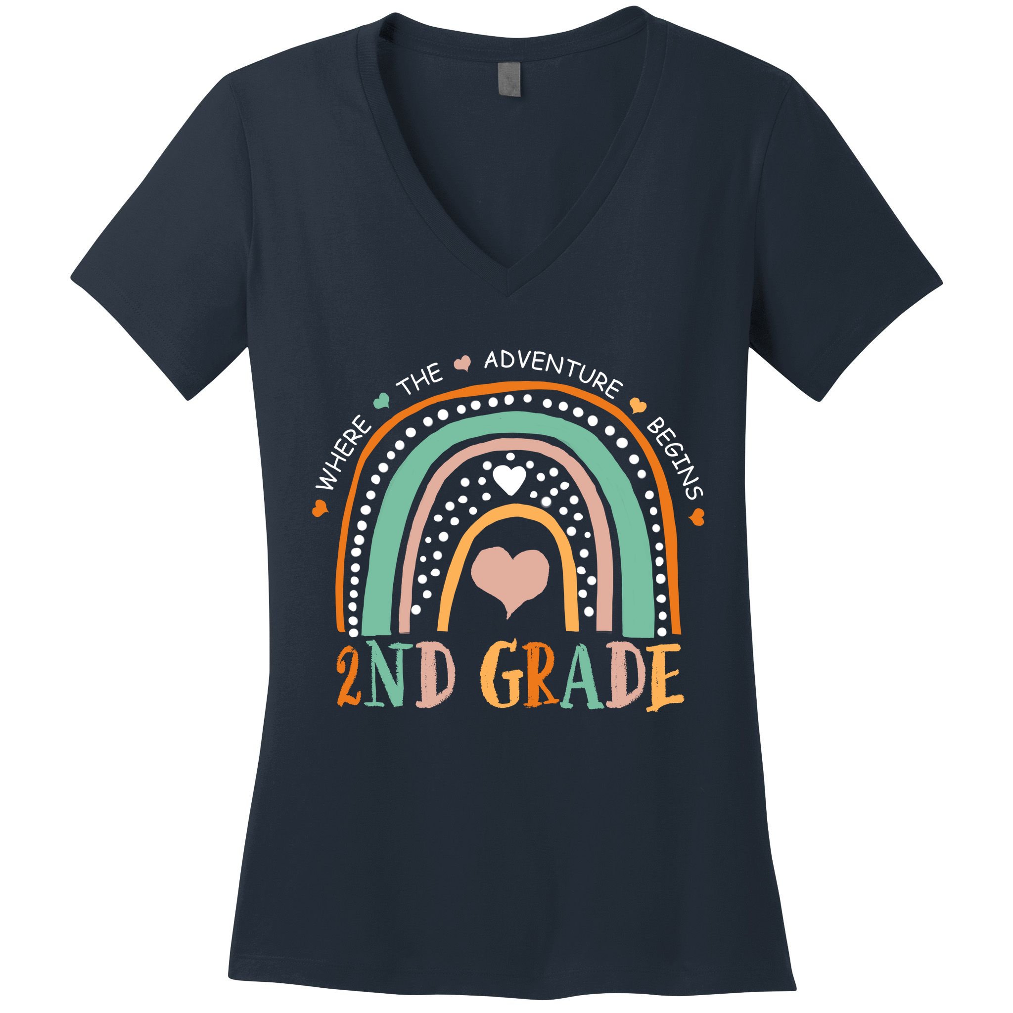 Where The Adventure Begins 2nd Grade Women's V-Neck T-Shirt