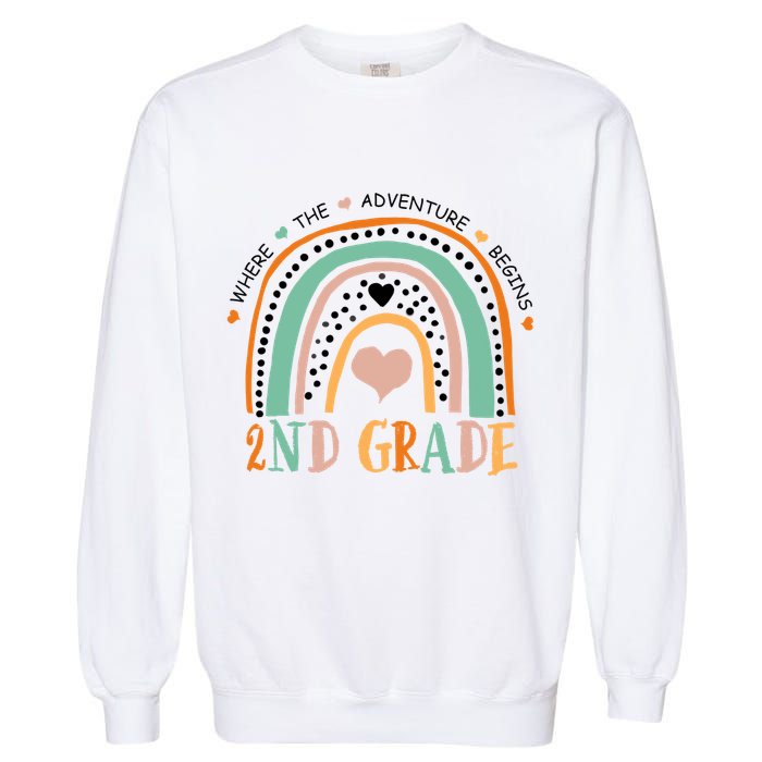 Where The Adventure Begins 2nd Grade Garment-Dyed Sweatshirt