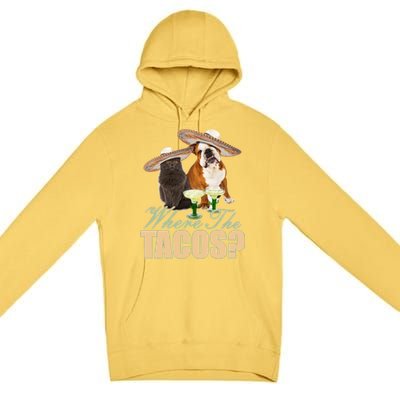 Where The Tacos? Cat Dog Premium Pullover Hoodie