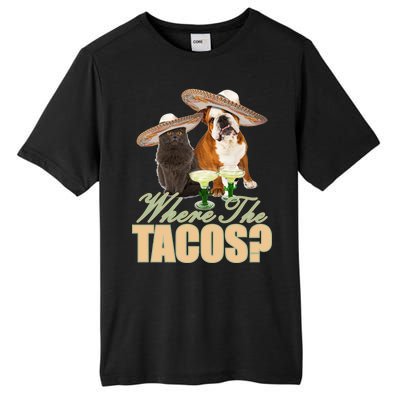 Where The Tacos? Cat Dog Tall Fusion ChromaSoft Performance T-Shirt