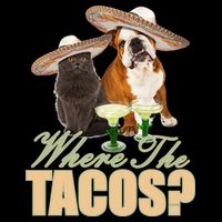 Where The Tacos? Cat Dog Cropped Pullover Crew