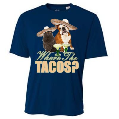 Where The Tacos? Cat Dog Cooling Performance Crew T-Shirt