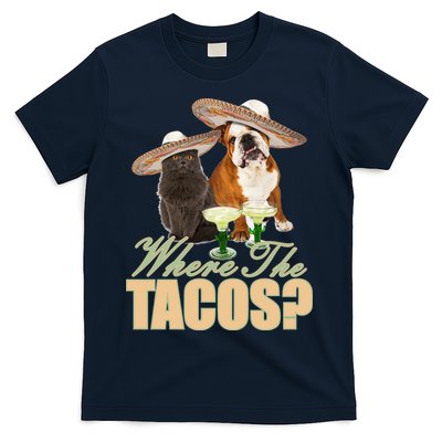 Where The Tacos? Cat Dog T-Shirt