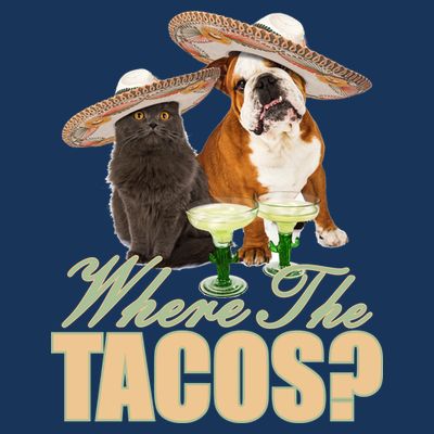 Where The Tacos? Cat Dog T-Shirt