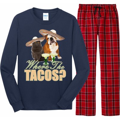 Where The Tacos? Cat Dog Long Sleeve Pajama Set