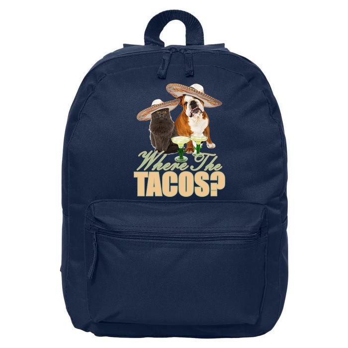 Where The Tacos? Cat Dog 16 in Basic Backpack