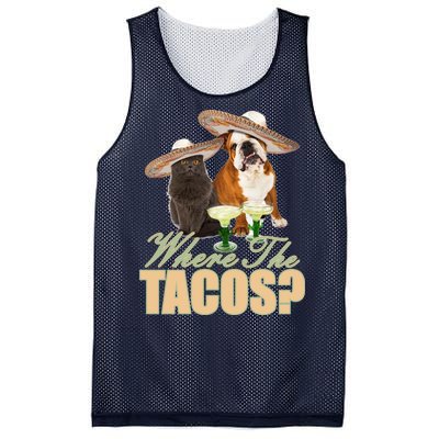 Where The Tacos? Cat Dog Mesh Reversible Basketball Jersey Tank