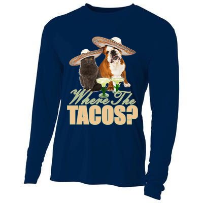 Where The Tacos? Cat Dog Cooling Performance Long Sleeve Crew