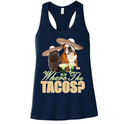 Where The Tacos? Cat Dog Womens Tank Top