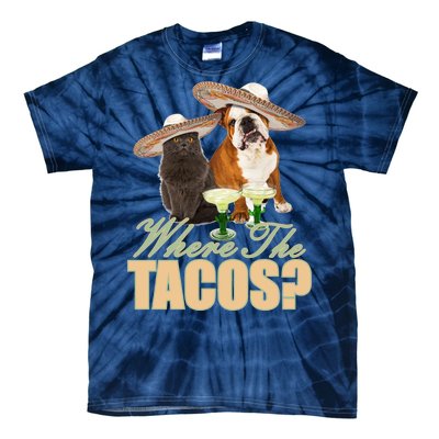 Where The Tacos? Cat Dog Tie-Dye T-Shirt