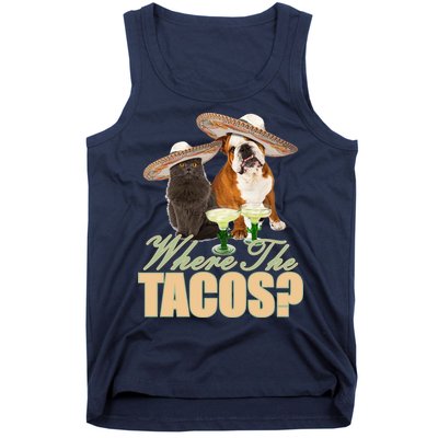 Where The Tacos? Cat Dog Tank Top