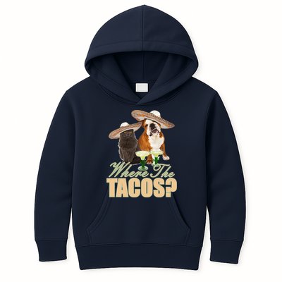 Where The Tacos? Cat Dog Kids Hoodie