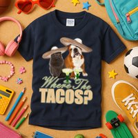 Where The Tacos? Cat Dog Kids T-Shirt