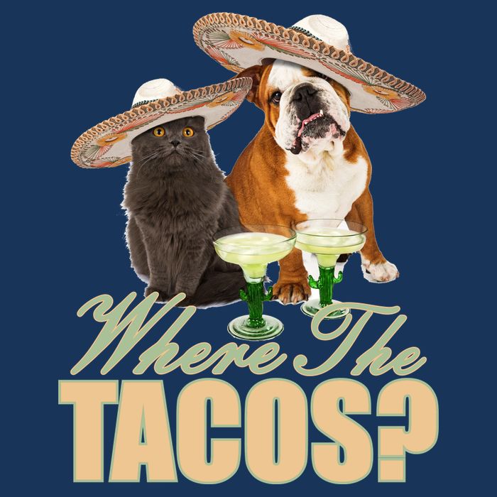 Where The Tacos? Cat Dog Kids T-Shirt