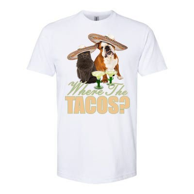 Where The Tacos? Cat Dog Softstyle® CVC T-Shirt