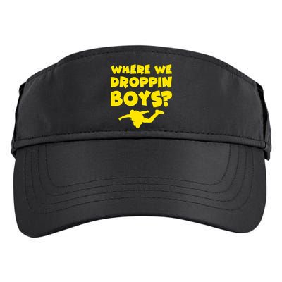 Where We Droppin Boys Funny Gamer Adult Drive Performance Visor