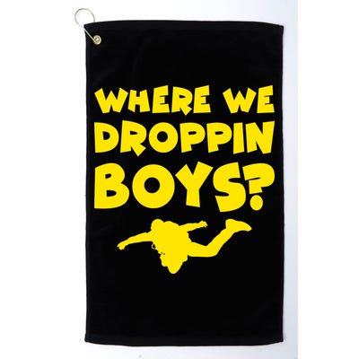 Where We Droppin Boys Funny Gamer Golf Towel