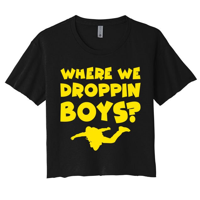 Where We Droppin Boys Funny Gamer Crop Top