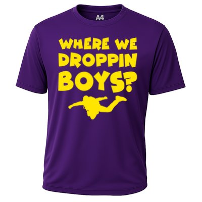 Where We Droppin Boys Funny Gamer Performance Shirt