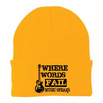 Where Words Fail Music Speaks Knit Cap Winter Beanie