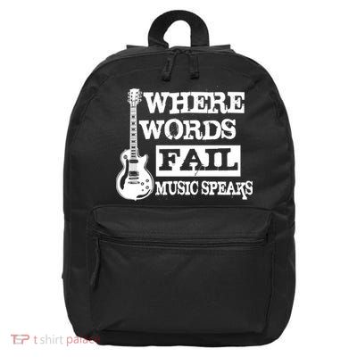 Where Words Fail Music Speaks 16 in Basic Backpack