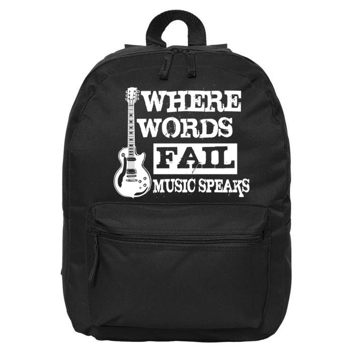 Where Words Fail Music Speaks 16 in Basic Backpack
