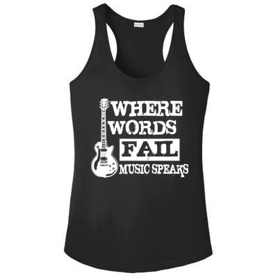 Where Words Fail Music Speaks Ladies PosiCharge Competitor Racerback Tank