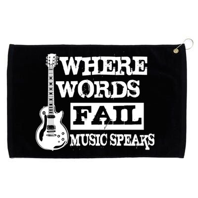 Where Words Fail Music Speaks Grommeted Golf Towel