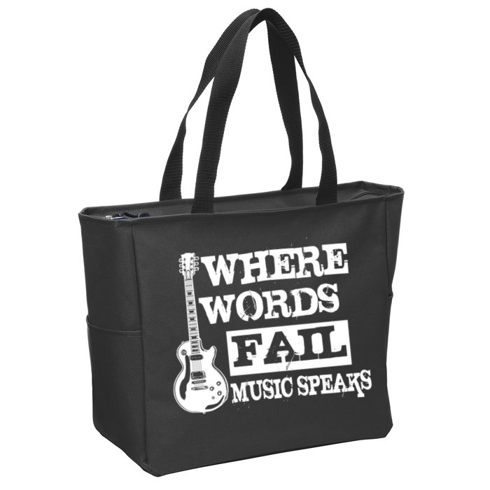 Where Words Fail Music Speaks Zip Tote Bag
