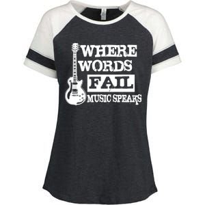 Where Words Fail Music Speaks Enza Ladies Jersey Colorblock Tee