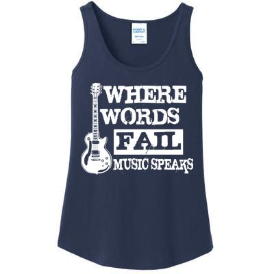 Where Words Fail Music Speaks Ladies Essential Tank