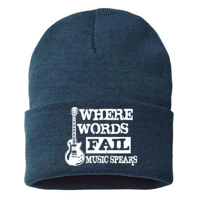 Where Words Fail Music Speaks Sustainable Knit Beanie