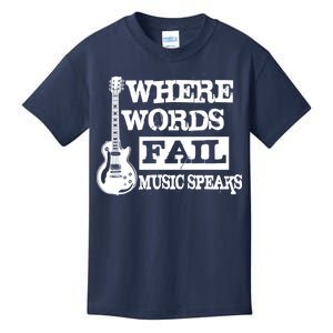 Where Words Fail Music Speaks Kids T-Shirt