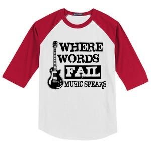 Where Words Fail Music Speaks Kids Colorblock Raglan Jersey