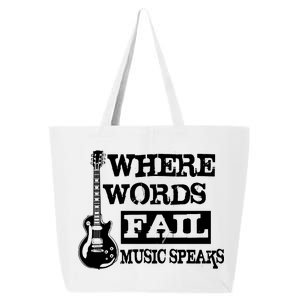 Where Words Fail Music Speaks 25L Jumbo Tote