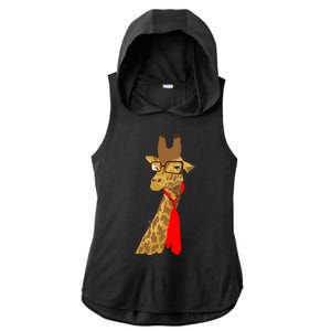 Where Would a Giraffe Wear a Tie? - Red Neck Tie Ladies PosiCharge Tri-Blend Wicking Draft Hoodie Tank