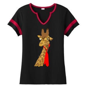 Where Would a Giraffe Wear a Tie? - Red Neck Tie Ladies Halftime Notch Neck Tee