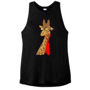 Where Would a Giraffe Wear a Tie? - Red Neck Tie Ladies PosiCharge Tri-Blend Wicking Tank