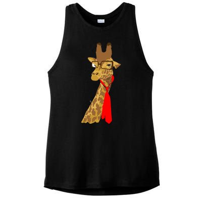 Where Would a Giraffe Wear a Tie? - Red Neck Tie Ladies PosiCharge Tri-Blend Wicking Tank