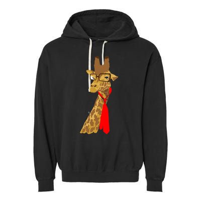 Where Would a Giraffe Wear a Tie? - Red Neck Tie Garment-Dyed Fleece Hoodie