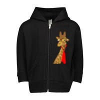 Where Would a Giraffe Wear a Tie? - Red Neck Tie Toddler Zip Fleece Hoodie