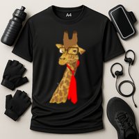 Where Would a Giraffe Wear a Tie? - Red Neck Tie Cooling Performance Crew T-Shirt